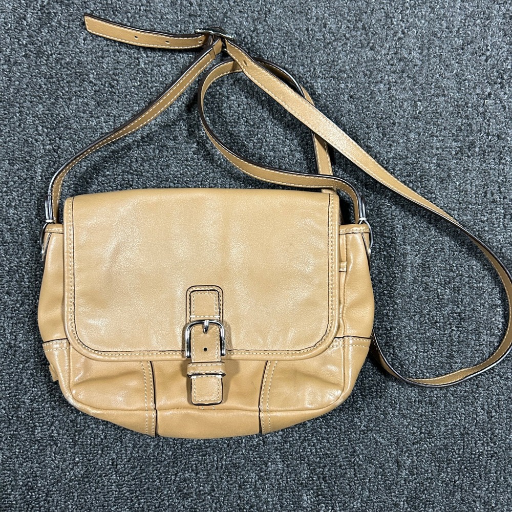 COACH HADLEY Leather Field Bag Camel Brown Gorgeous F29763 Crossbody Pink Lining